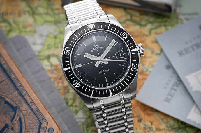 Smiths Dive Watch on Map Background